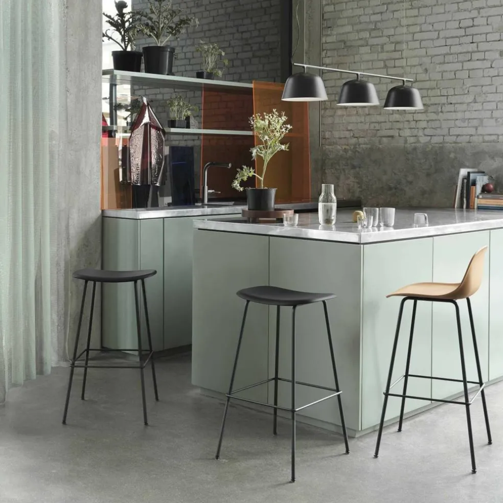 Fiber Barhocker mit Rückenlehne 75cm