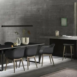 Fiber Chair Armlehnstuhl mit Holzgestell Recycelt