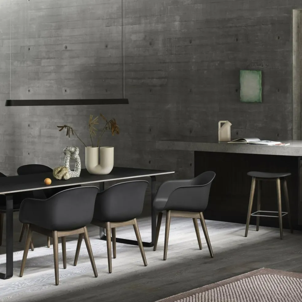 Fiber Chair Armlehnstuhl mit Holzgestell Recycelt