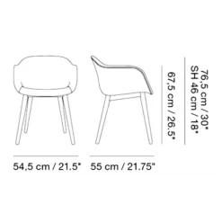 Fiber Chair Armlehnstuhl mit Holzgestell Recycelt