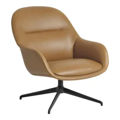 Fiber Lounge Armchair Drehgestell Leder