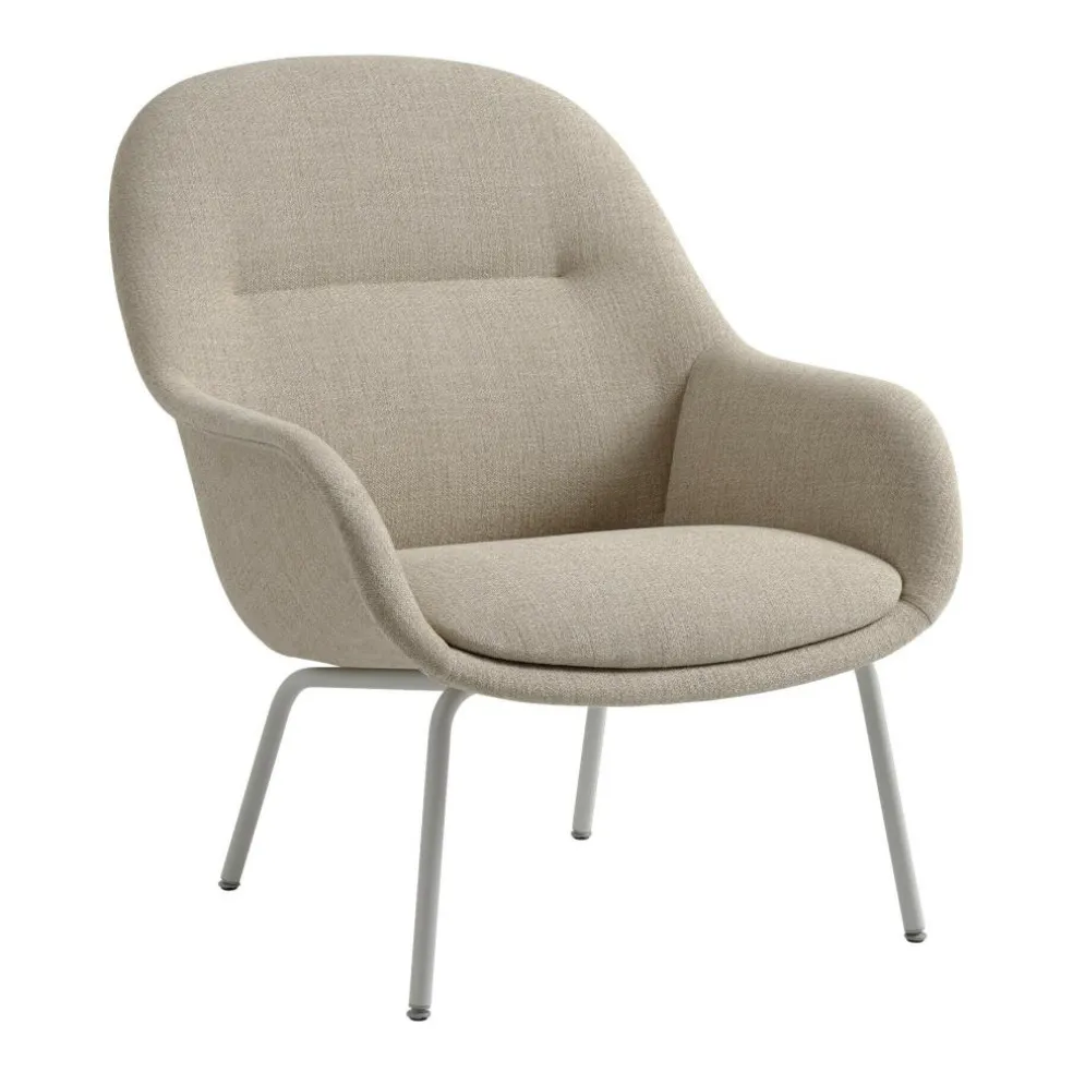 Fiber Lounge Armchair gepolstert mit Rohrgestell