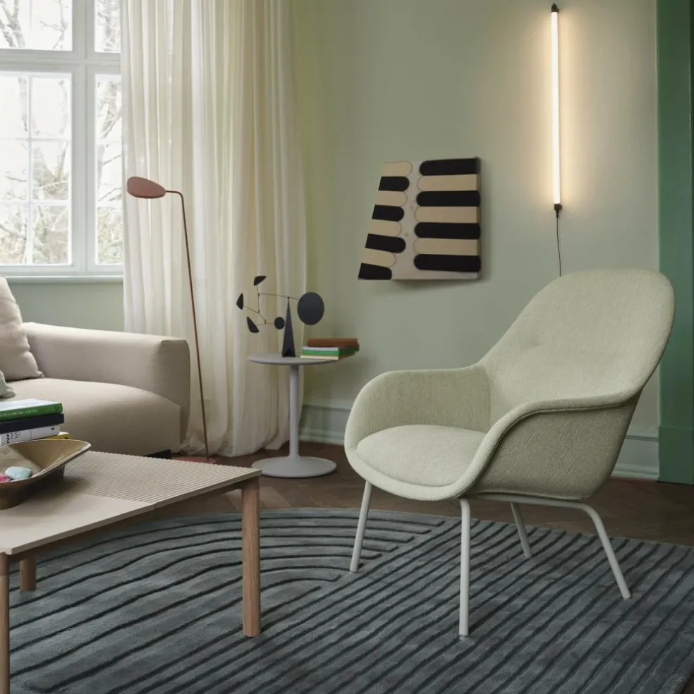 Fiber Lounge Armchair gepolstert mit Rohrgestell