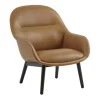 Fiber Lounge Armchair Holzgestell gepolstert Leder