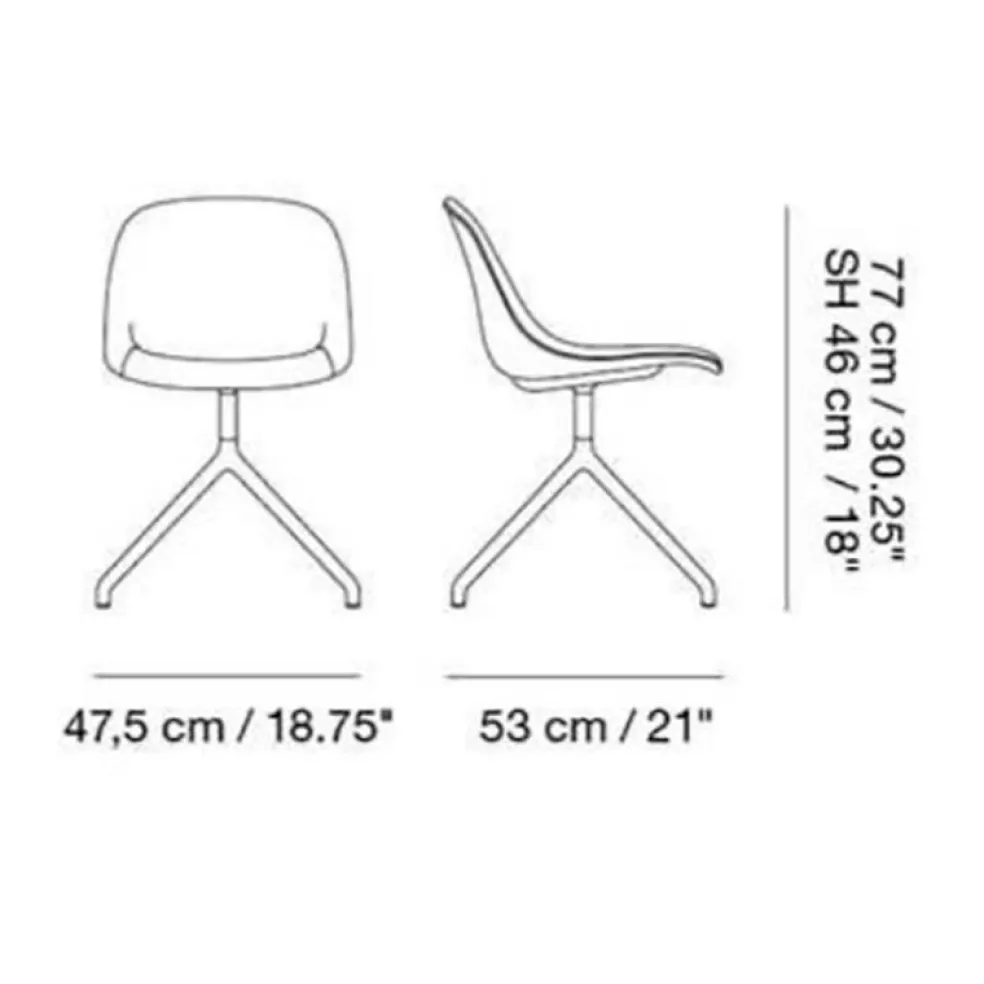 Fiber Side Chair Drehstuhl gepolstert