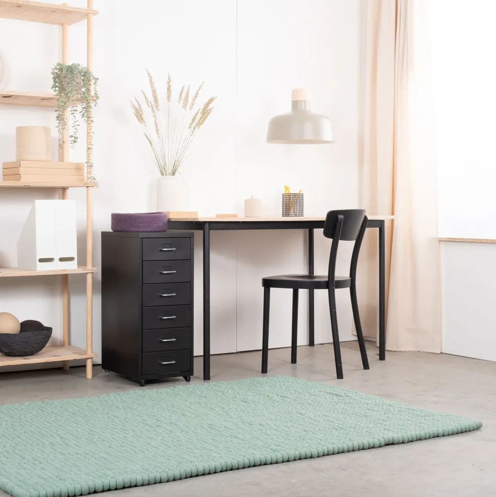 Fine Filzkugelteppich rechteckig