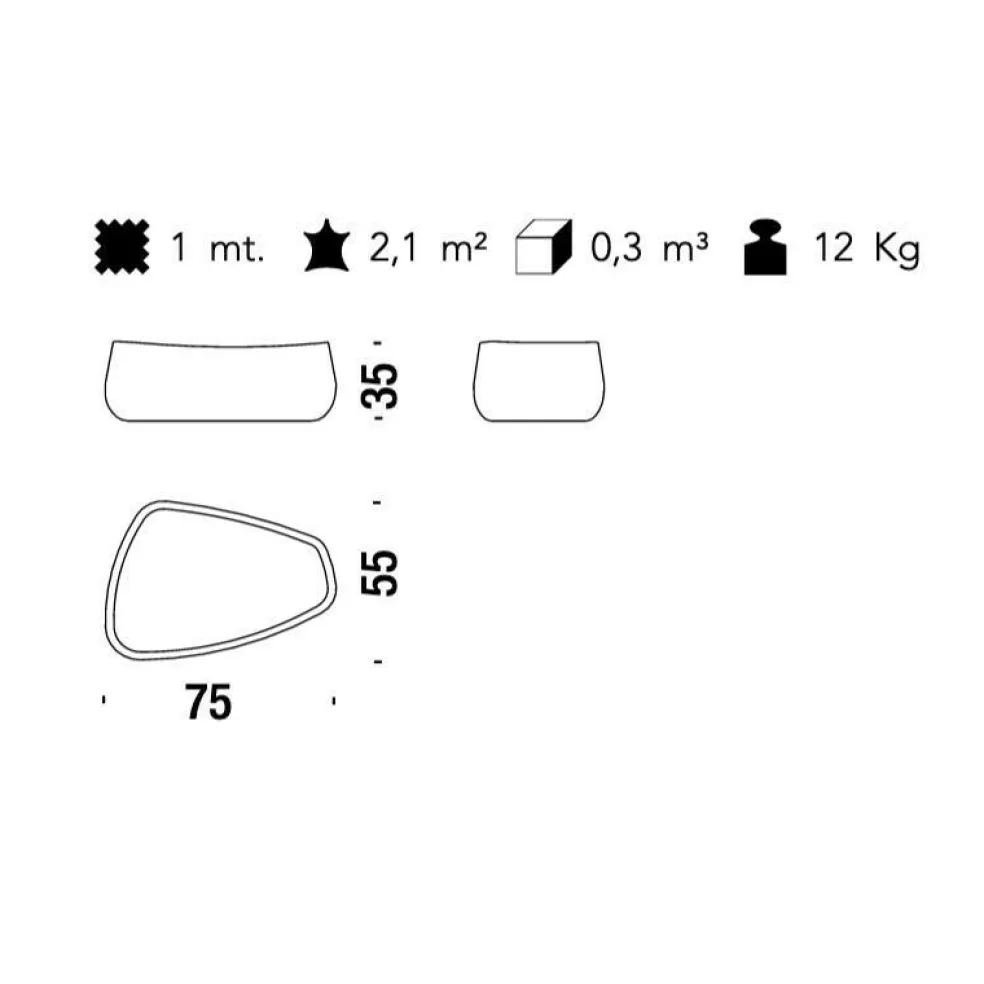 Fjord Hocker/ Pouf 75x55x35cm