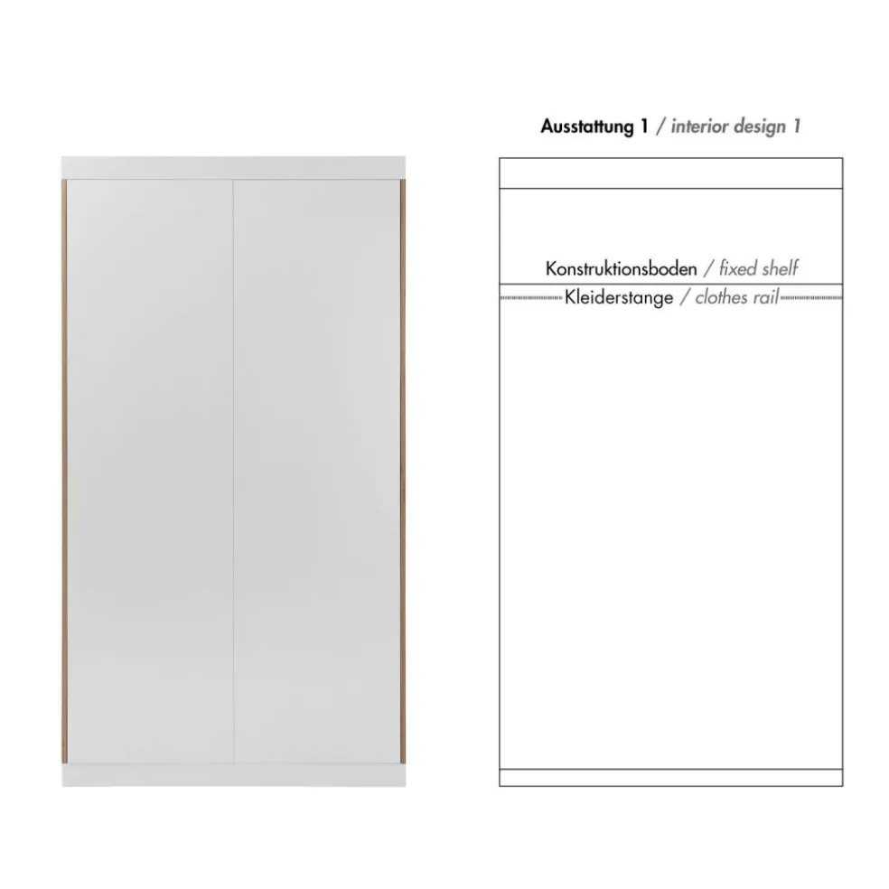 Flai Kleiderschrank zweitürig mit Schubkästen