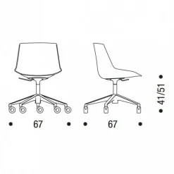 Flow Bürostuhl mit Sternfuß & Rollen