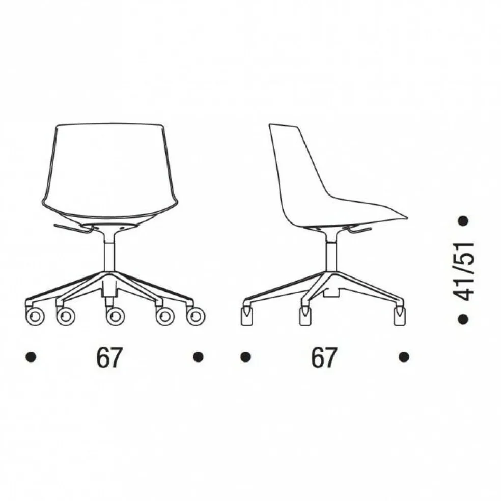 Flow Bürostuhl mit Sternfuß & Rollen