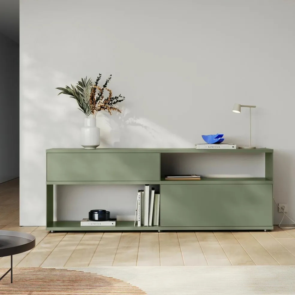 Flow Q Sideboard mit Schubkasten und Klapptür 200x71x40cm