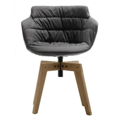 Flow Slim Armlehnstuhl Eiche gepolstert