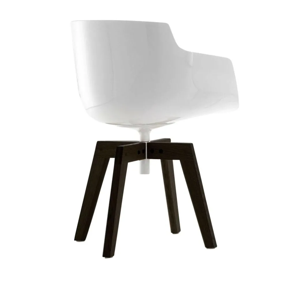 Flow Slim Armlehnstuhl Füße in Eiche