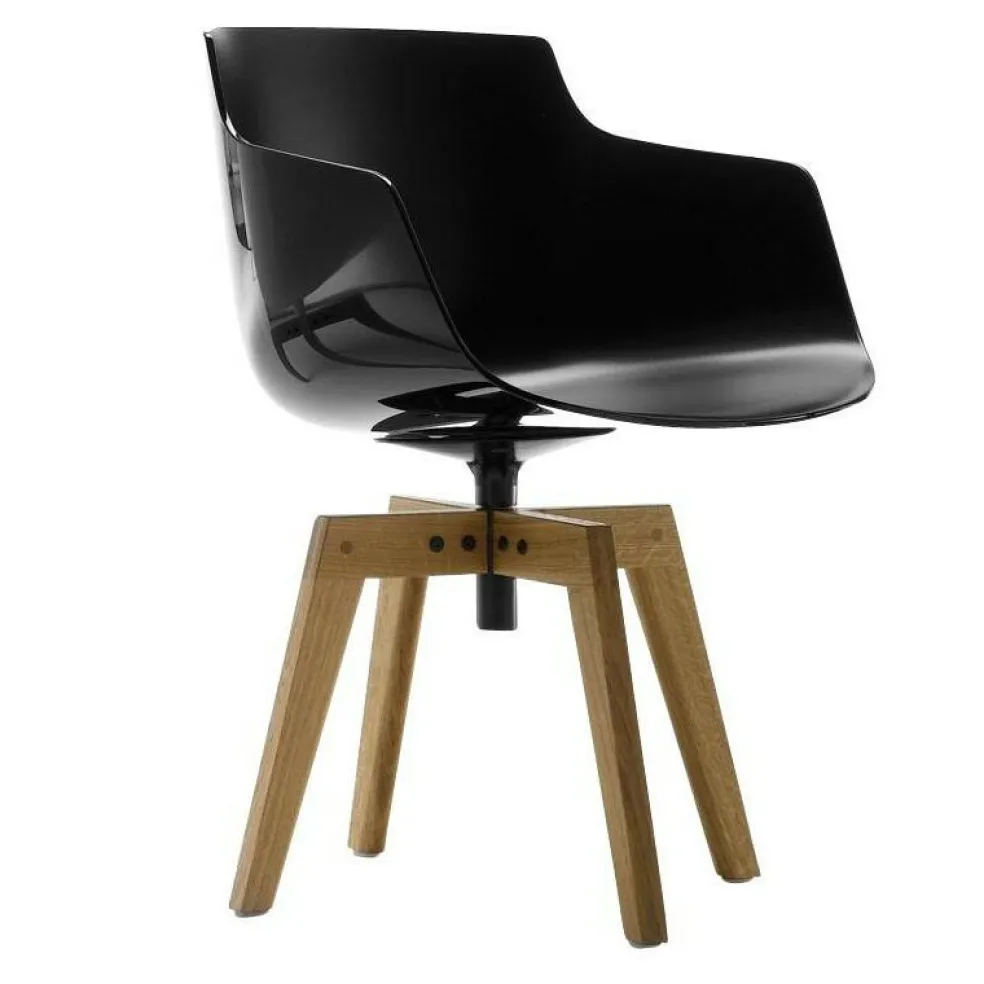 Flow Slim Armlehnstuhl Füße in Eiche