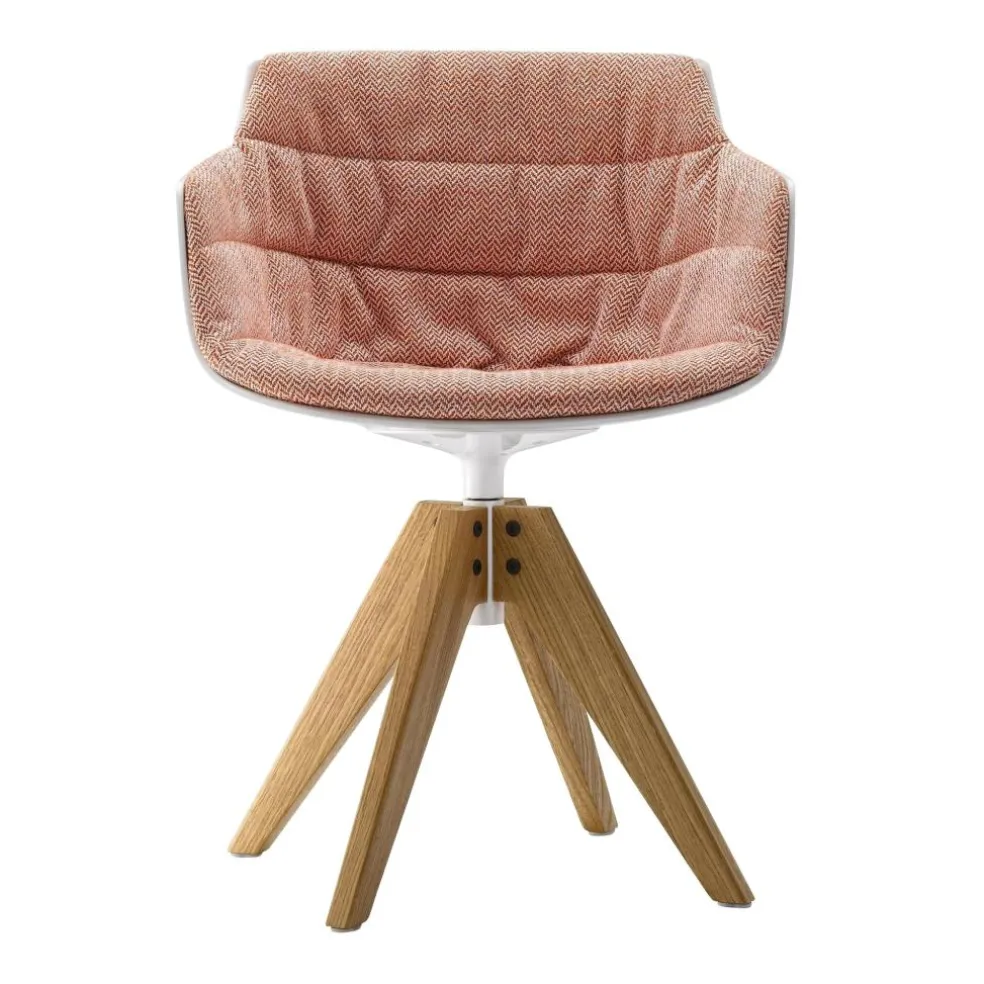 Flow Slim Armlehnstuhl Gestell Eiche VN gepolstert