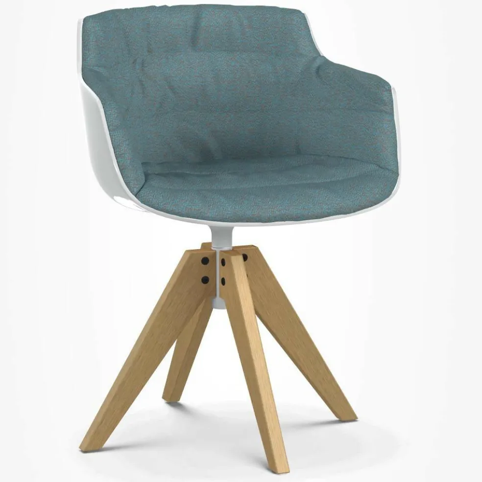 Flow Slim Armlehnstuhl Gestell Eiche VN gepolstert