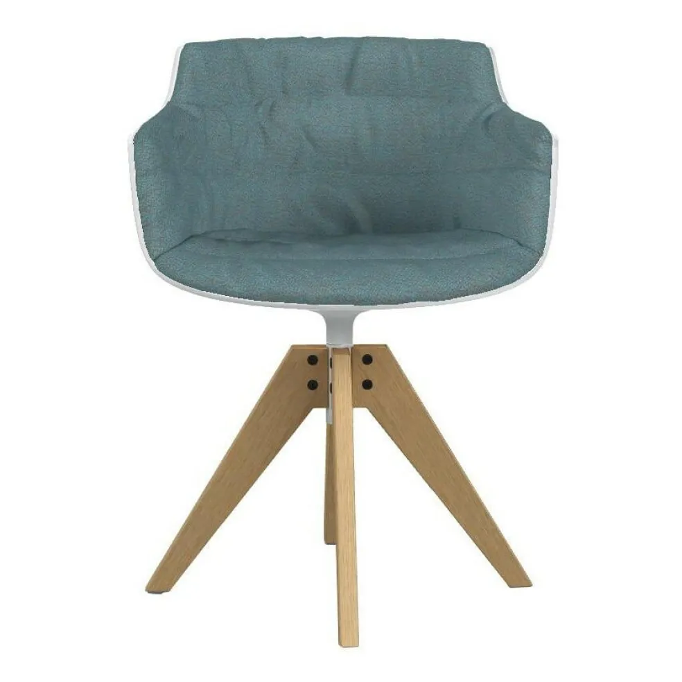 Flow Slim Armlehnstuhl Gestell Eiche VN gepolstert