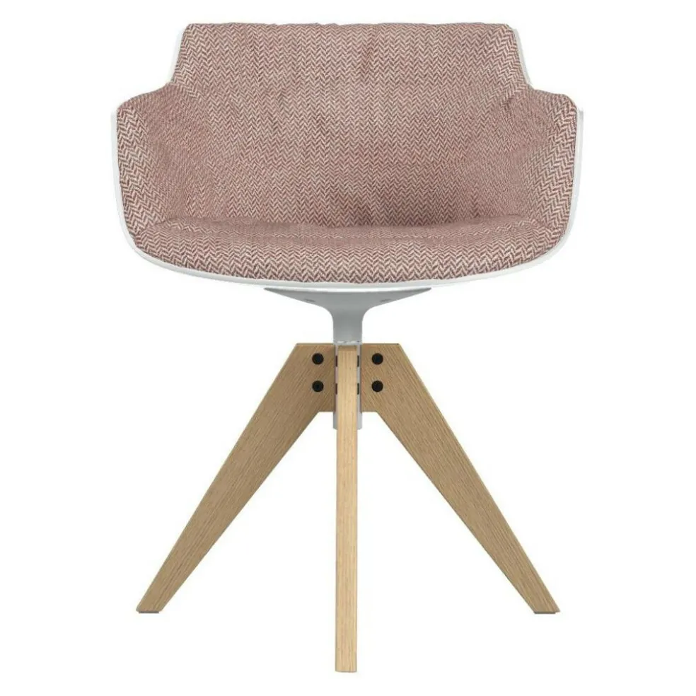 Flow Slim Armlehnstuhl Gestell Eiche VN gepolstert