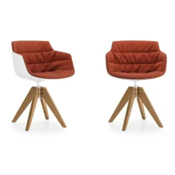 Flow Slim Armlehnstuhl Gestell Eiche VN gepolstert