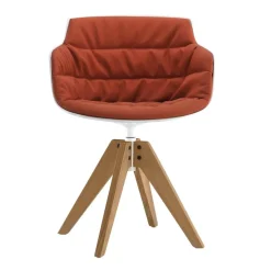 Flow Slim Armlehnstuhl Gestell Eiche VN gepolstert