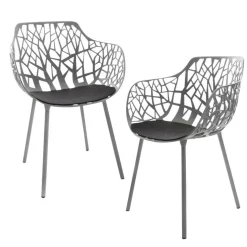 Forest Gartensessel 2er Set mit Sitzauflagen