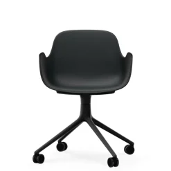 Form Armlehndrehstuhl mit Rollen 4W Gestell Schwarz