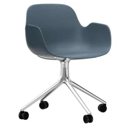 Form Armlehndrehstuhl mit Rollen 4W Gestell Aluminium