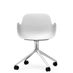 Form Armlehndrehstuhl mit Rollen 4W Gestell Aluminium