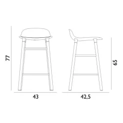 Form Barhocker Gestell Walnuss 65cm