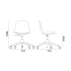 Form 5W Gaslift Drehstuhl mit Rollen
