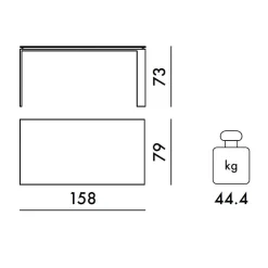 Four Tisch 158x79x73cm