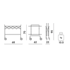 Gastone Servierwagen klappbar matt