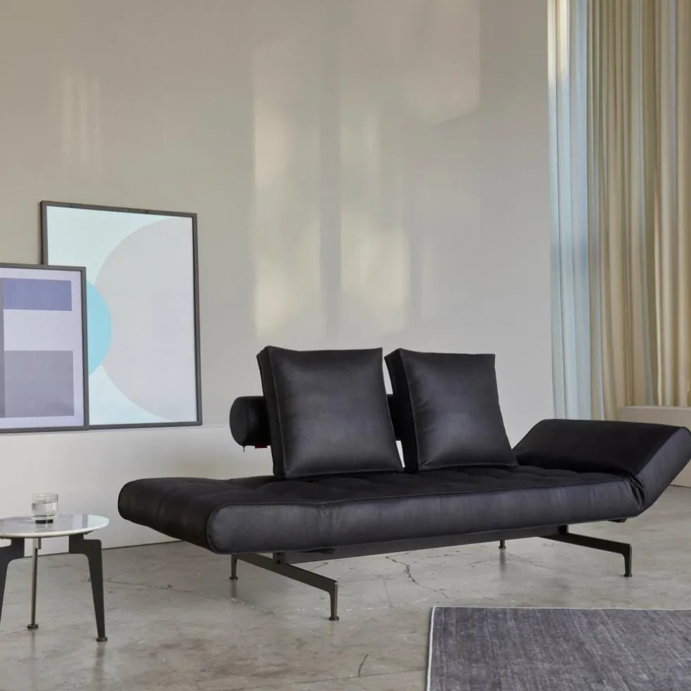 Ghia Laser Schlafsofa Stoff mit Ledermischung 210x93cm