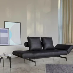 Ghia Laser Schlafsofa Stoff mit Ledermischung 210x93cm