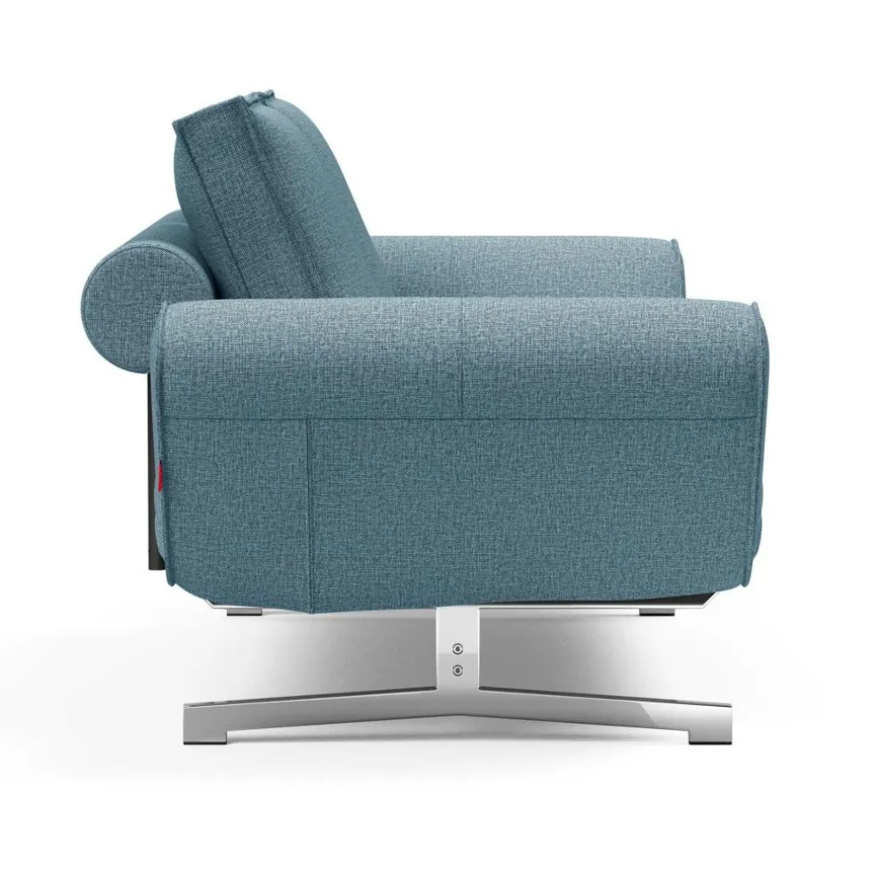 Ghia Schlafsofa Stoff Beine Stahl verchromt 210x93cm