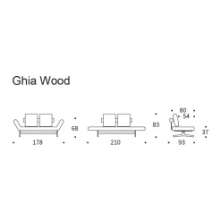 Ghia Wood Schlafsofa 210x93cm