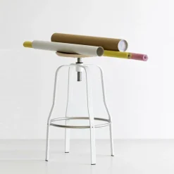 Giro S106 Hocker Sitzfläche Edelstahl 66-76cm