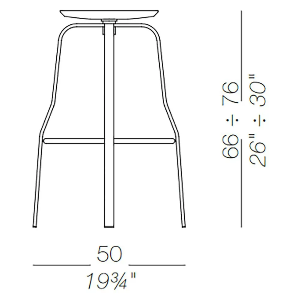 Giro S106 Hocker Sitzfläche Holz 66-76cm