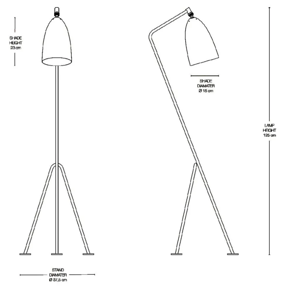 Gräshoppa Stehleuchte glänzend