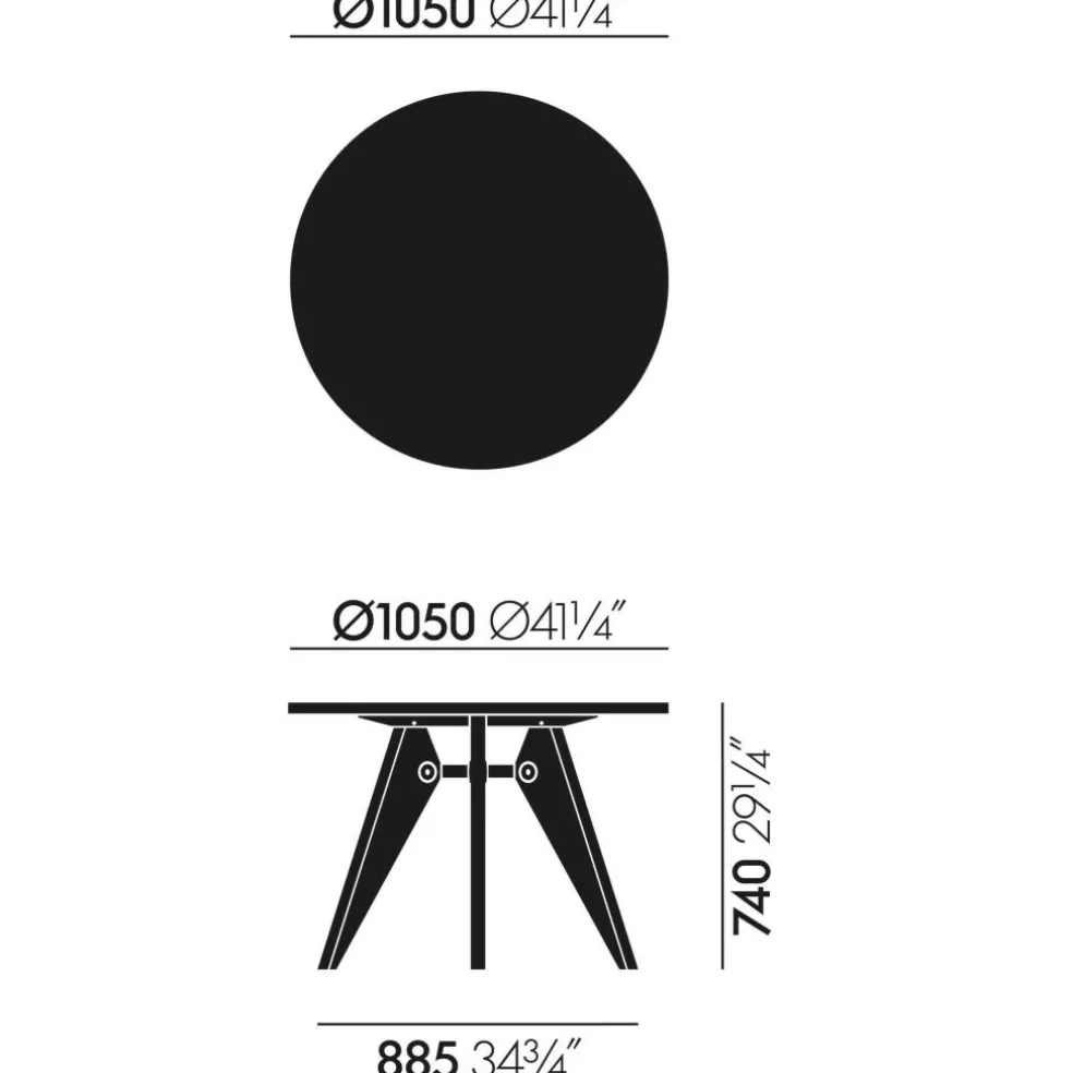 Guéridon Esstisch Ø 105cm