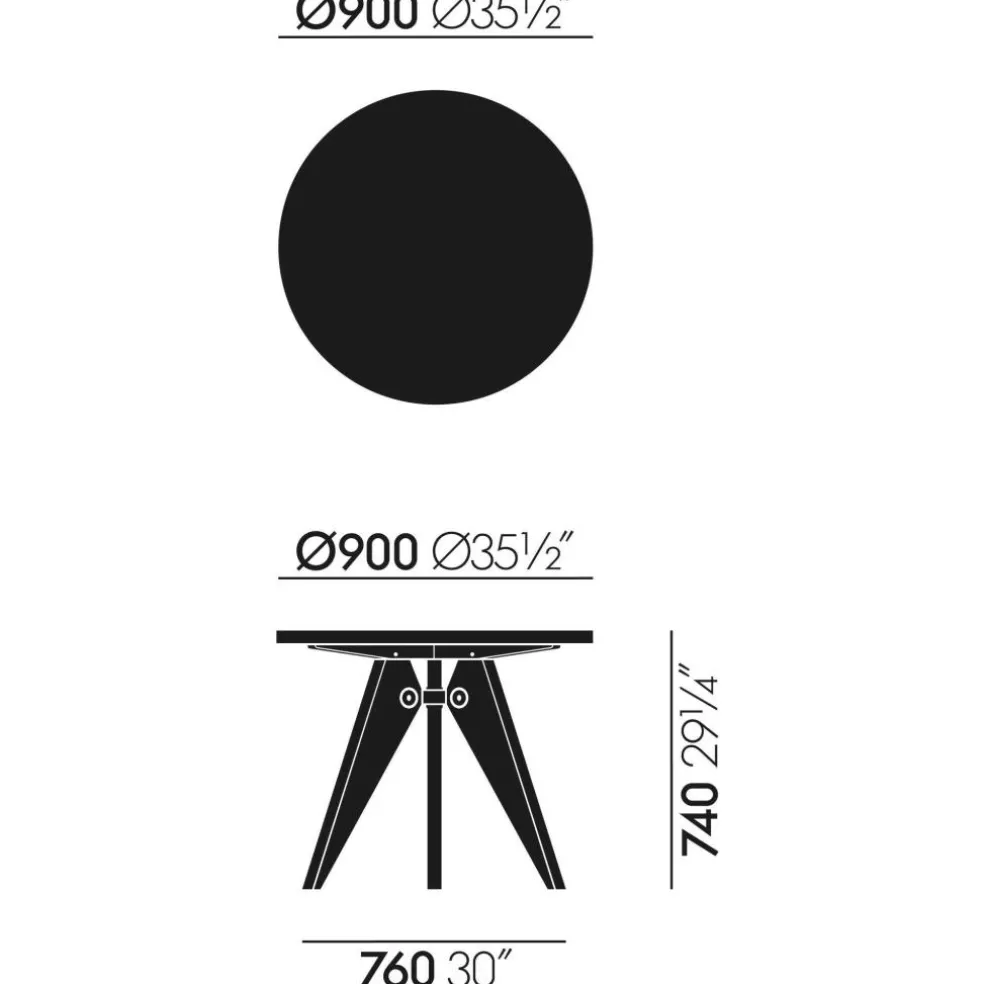 Guéridon Esstisch Ø 90cm