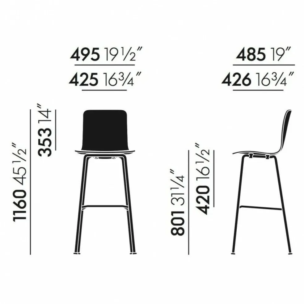 Hal Ply Stool High Barhocker