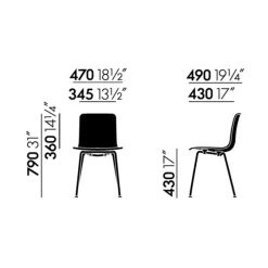 Hal Tube RE Stuhl Gestell verchromt