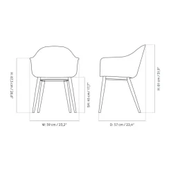 Harbour Armlehnstuhl Gestell Eiche dunkel