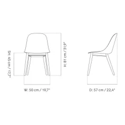 Harbour Side Chair Gestell Eiche dunkel Stoff