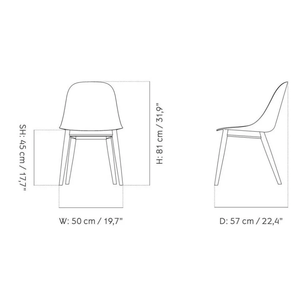 Harbour Side Chair Gestell Eiche dunkel Stoff