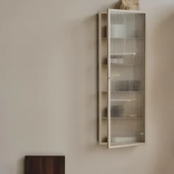 Haze Wandschrank geriffeltes Glas 35x100cm