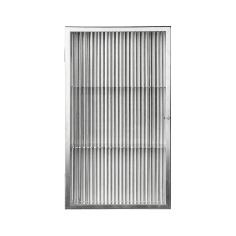 Haze Wandschrank geriffeltes Glas 35x60cm Edelstahl