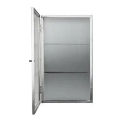 Haze Wandschrank geriffeltes Glas 35x60cm Edelstahl