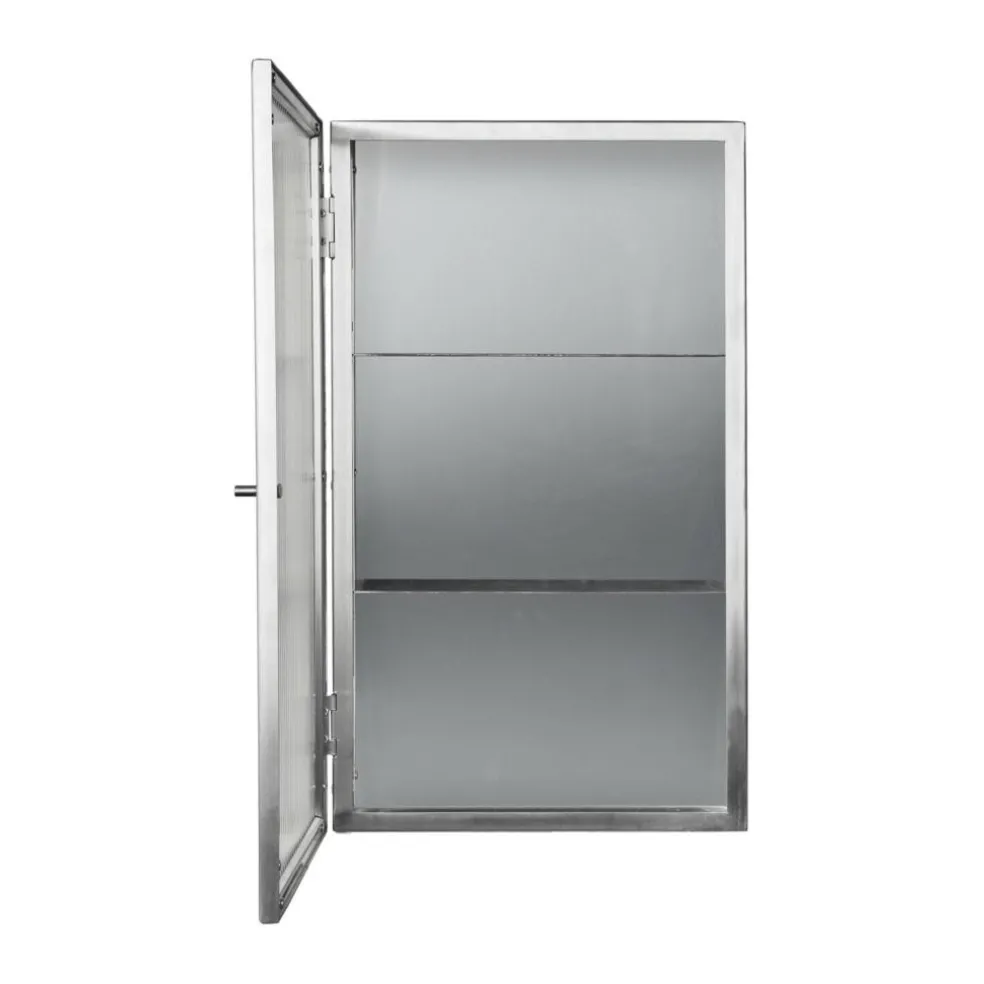 Haze Wandschrank geriffeltes Glas 35x60cm Edelstahl